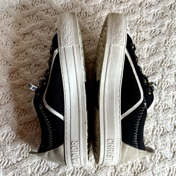 Dior Walk'n'Dior Women's Sneakers Black/White Canvas Sz 7‎ (39-40) Low Top Shoes - Picture 5 of 12